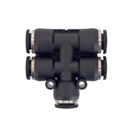 Push-In T 5-Splitter Zwart - voor 4 Slangen