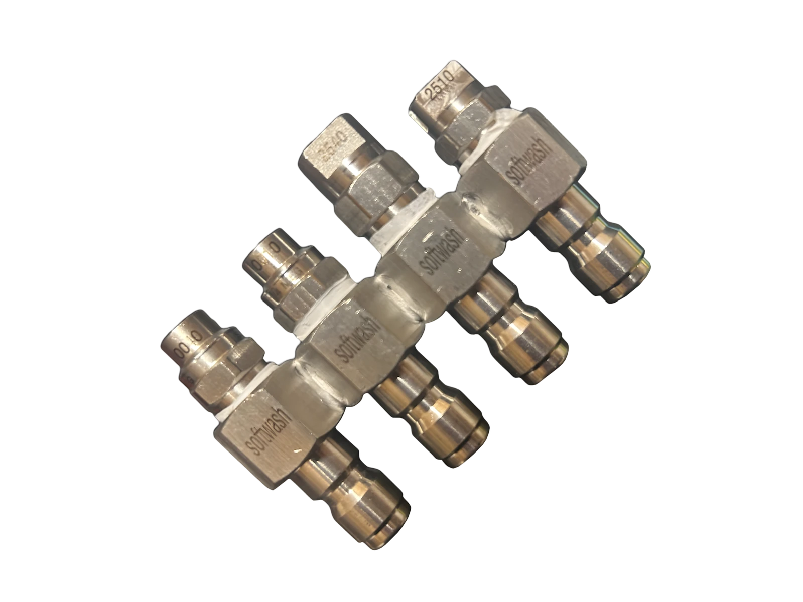 4-Tip Softwash Nozzle (J-Rod) - RVS Nozzle voor Mengen en Spoelen