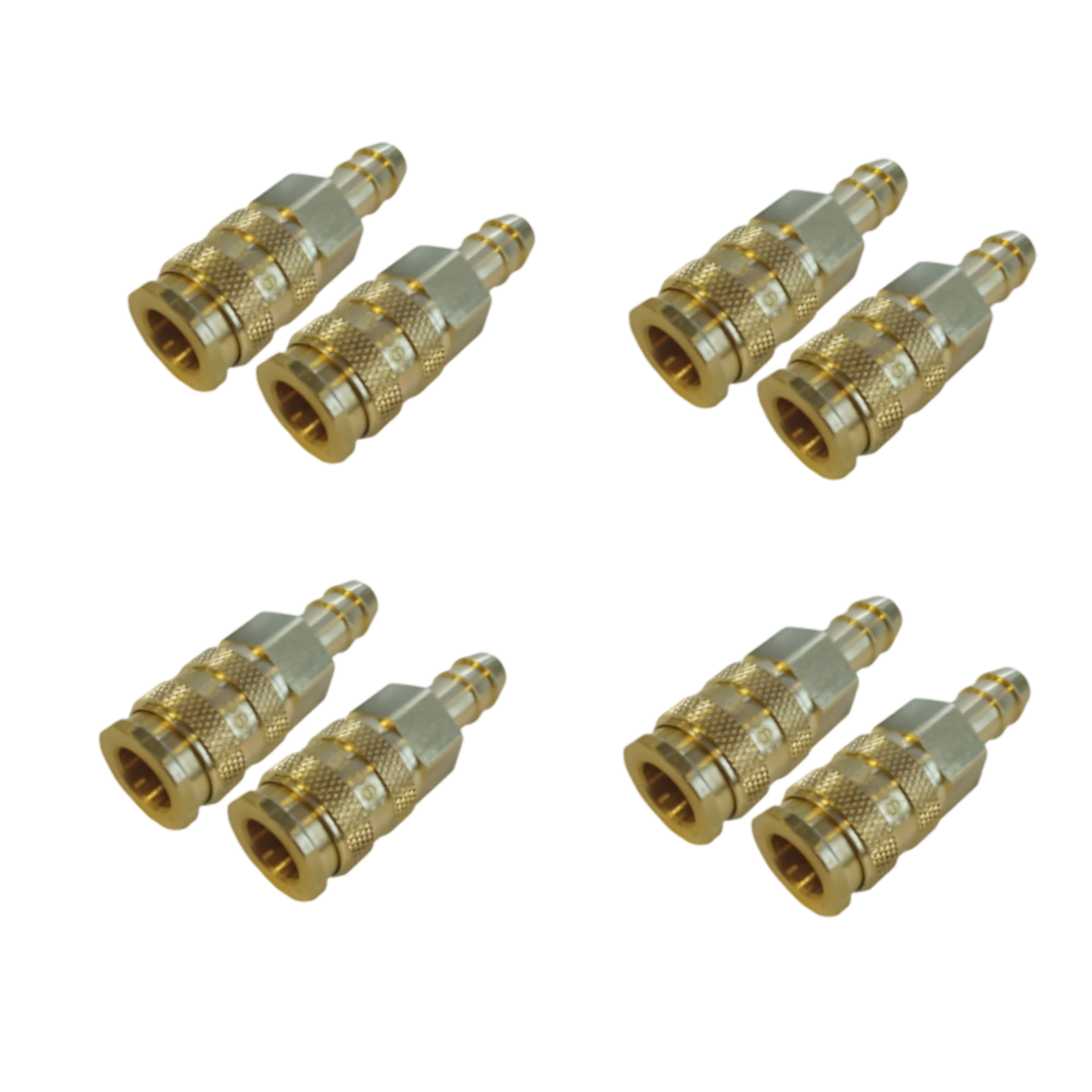 8 Stuks Originele Koppeling 8mm met Slagring - Messing