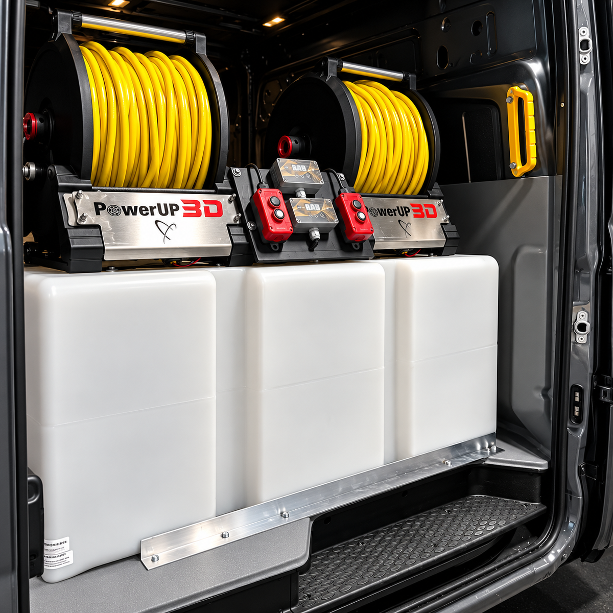 Telewash Systeem 2 Persoons PowerUp3D - Glazenwassersysteem met Elektrische Haspel (650 tot 1000 Liter)