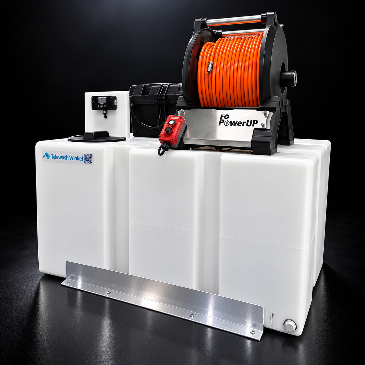 Telewash Systeem PowerUp3D - Glazenwassersysteem met Elektrische Haspel (350 tot 800 Liter)