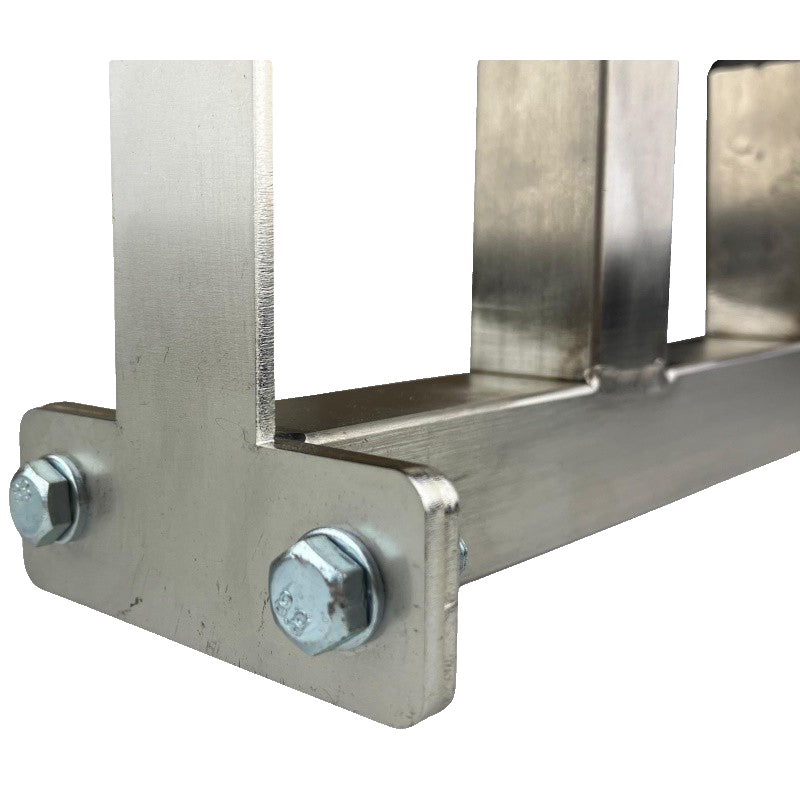 RVS Telescoopsteel Rek - detail met ladderopslag