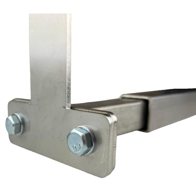 RVS Telescoopsteel Rek - detail bevestigingsbeugel