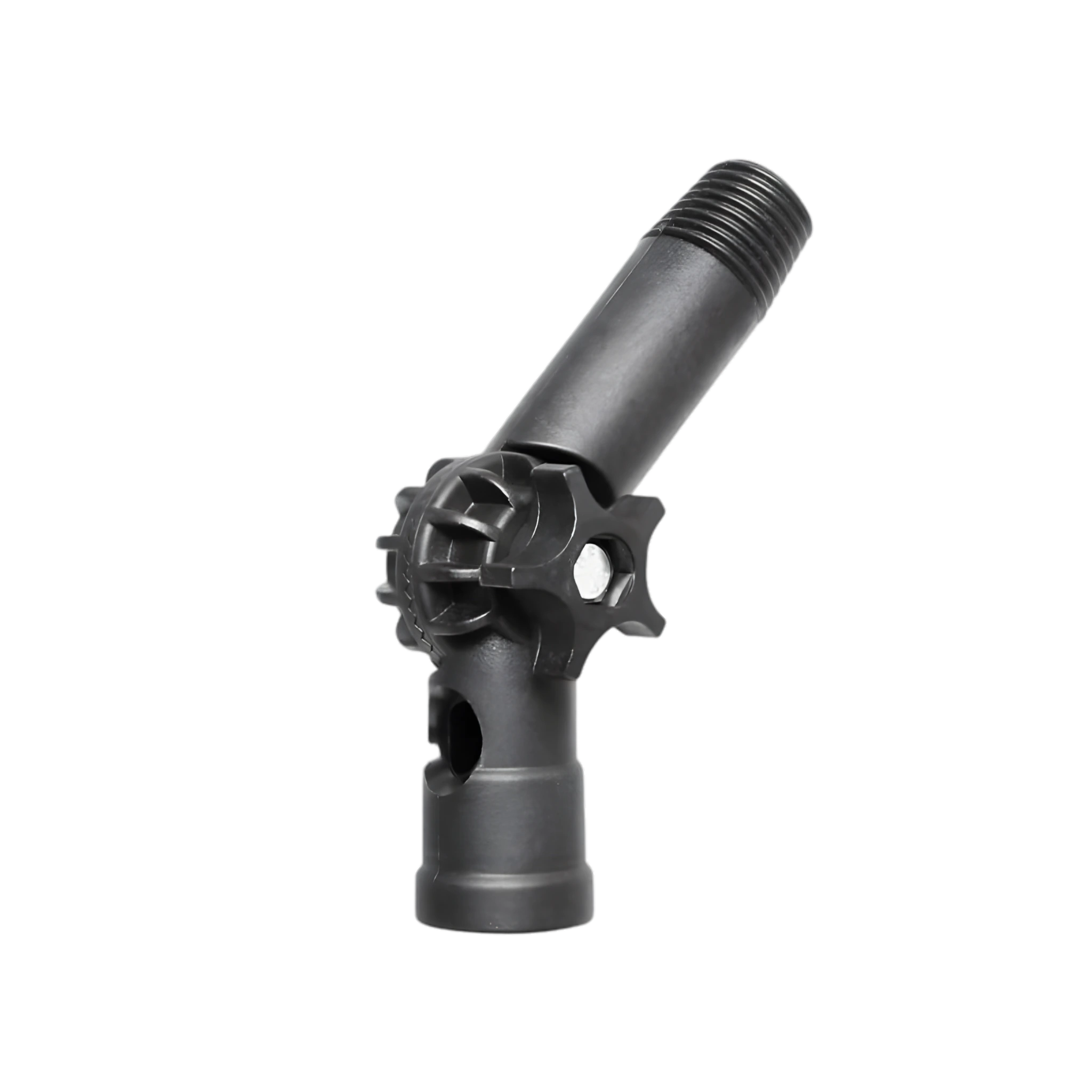 Hoekadapter 5 cm voorgeboord, slang binnendoor de steel