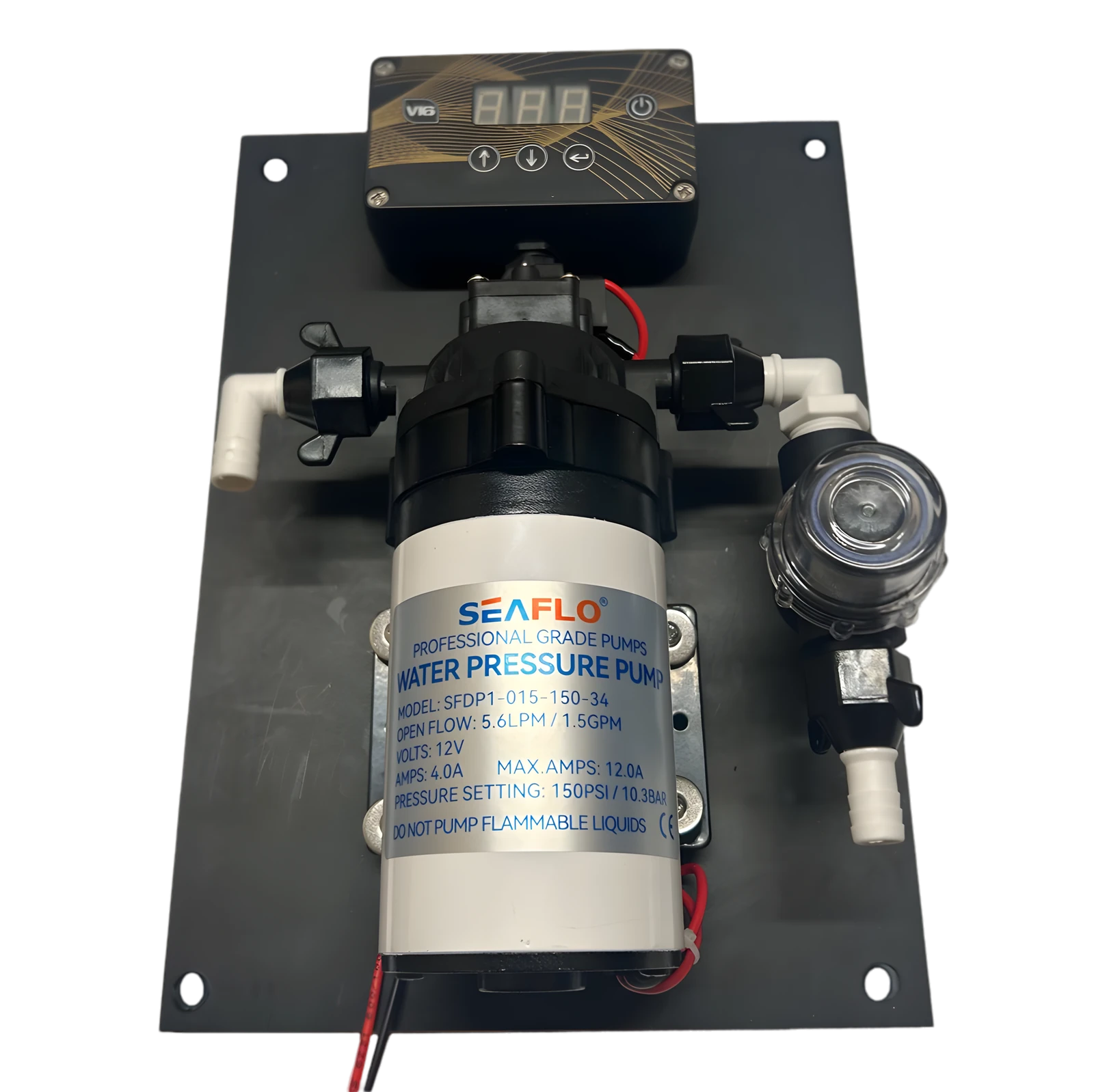 Seaflo Telewash paneel 150 psi met V16 Varistreamer, kant-en-klaar getest