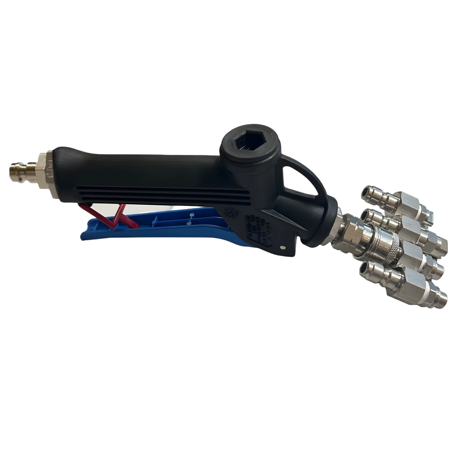 Softwash Handvat met 4-Tip Nozzle - RVS Handvat met Snelkoppeling