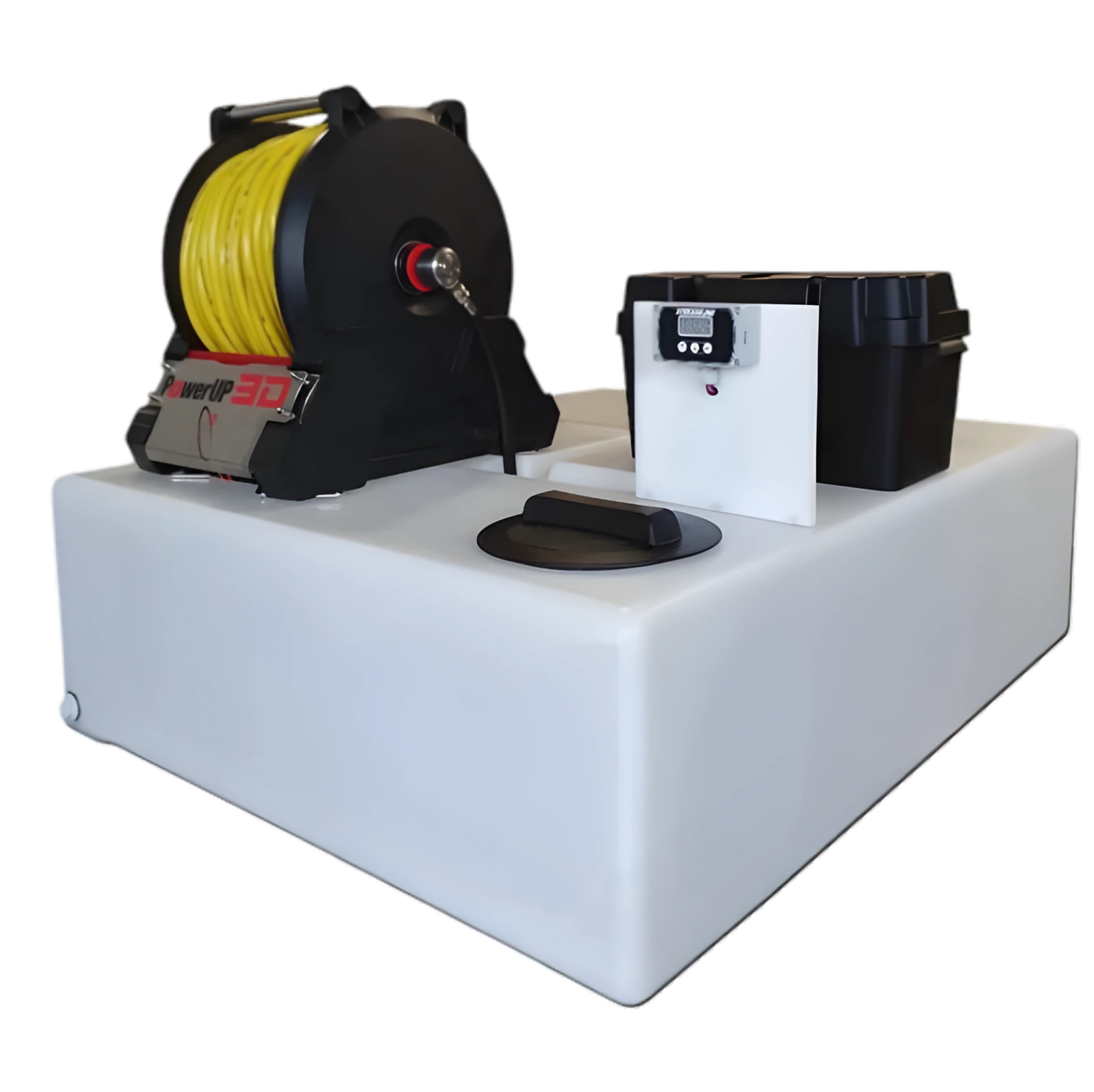 Telewash Systeem PowerUp3D, glazenwassersysteem met elektrische haspel van 350 tot 800 liter