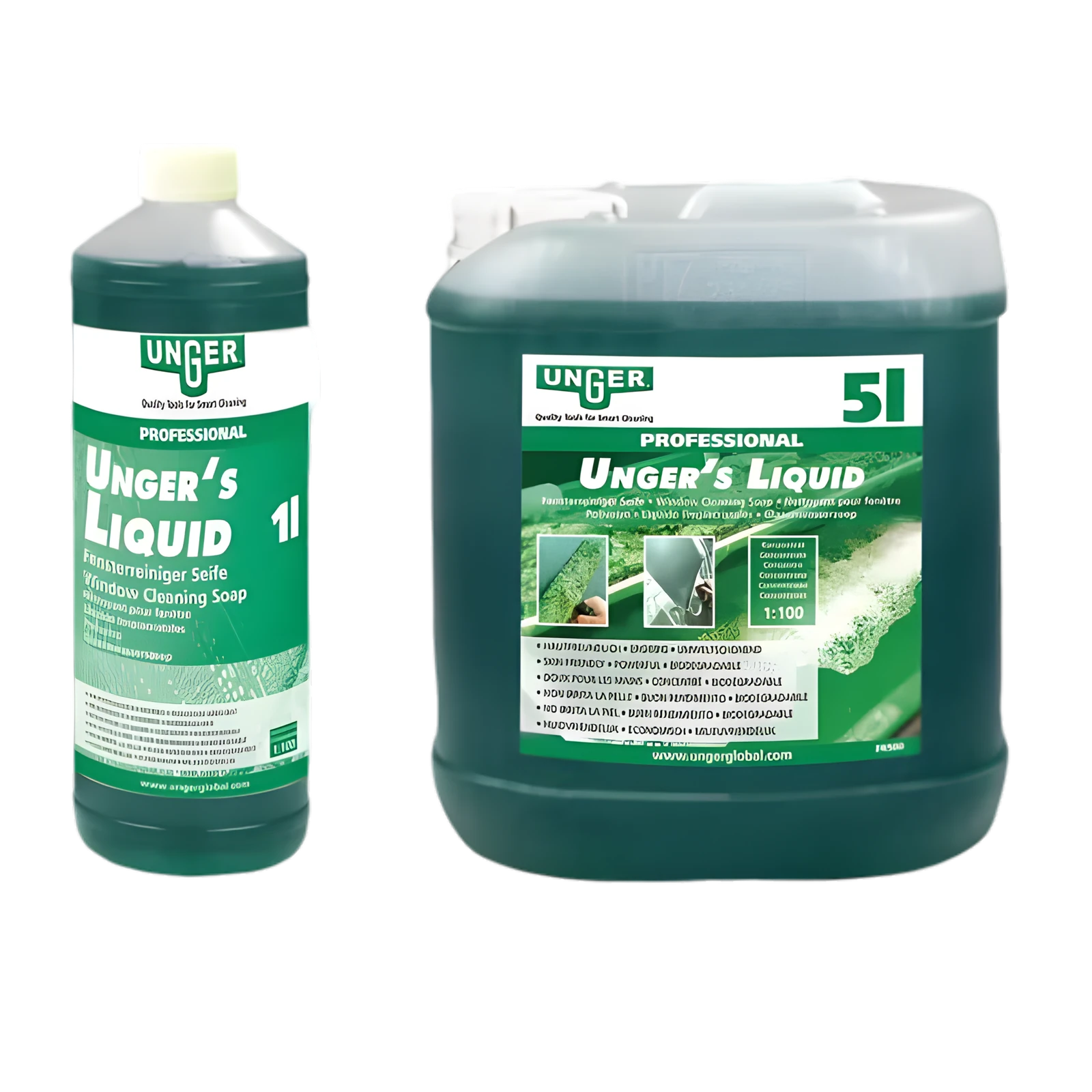 Unger Liquid Glazenwaszeep - Geconcentreerde Vloeibare Zeep (1 of 5 Liter)